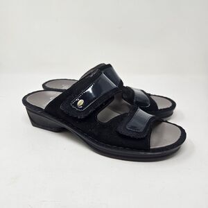 Ara Luftpolster Womens Shoes Size 8.5 39 slides Black Blue